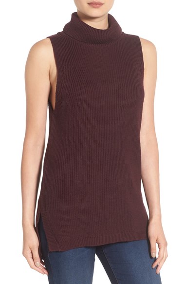 BP. Sleeveless Turtleneck Sweater Burgundy Stem Nordstrom anniversary sale women's sweaters summer sleeveless