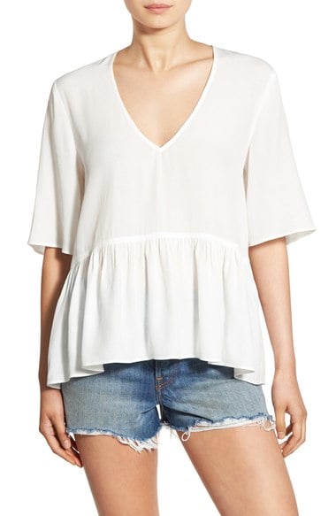 BP. V-Neck Peplum Tee Ivory Egret peplum tops for summer 2016