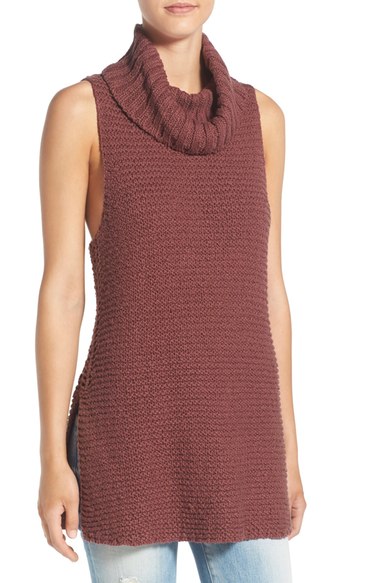 Billabong Sleeveless Knit Cowl Neck Tunic Mauve Wood Nordstrom anniversary sale women's sweaters cardigans 
