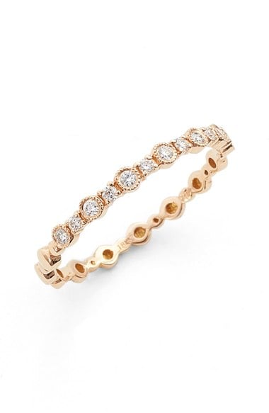 Bony Levy 'Gianna' Diamond Stacking Ring Rose Gold Nordstrom anniversary sale women's jewelry