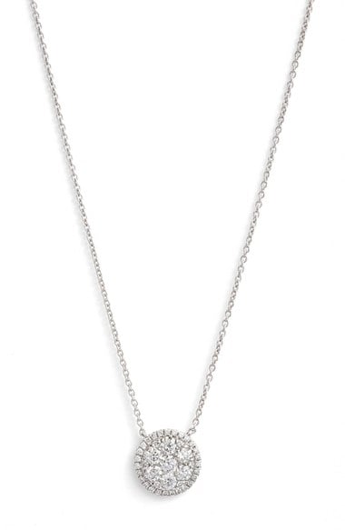 Bony Levy 'Mika' Round Halo Diamond Pendant Necklace White Gold Nordstrom anniversary sale women's jewelry
