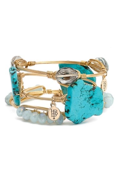 Bourbon and Boweties Bourbon & Boweties Stone Bracelets (Set of 3) Turquoise Smokey Blue Nordstrom anniversary sale women's jewelry