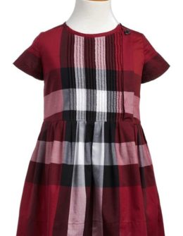 Burberry 'Neive' Check Print Dress (Little Girls & Big Girls) Dark Plum Pink Nordstrom anniversary sale little girls clothing