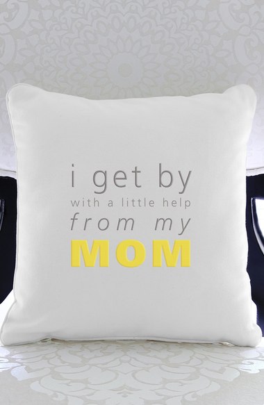 CATHY'S CONCEPTS 'Helpful Mom' I Get By With A Little Help From My Mom Throw Pillow White Grey Yellow 2016 Nordstrom anniversary sale 
