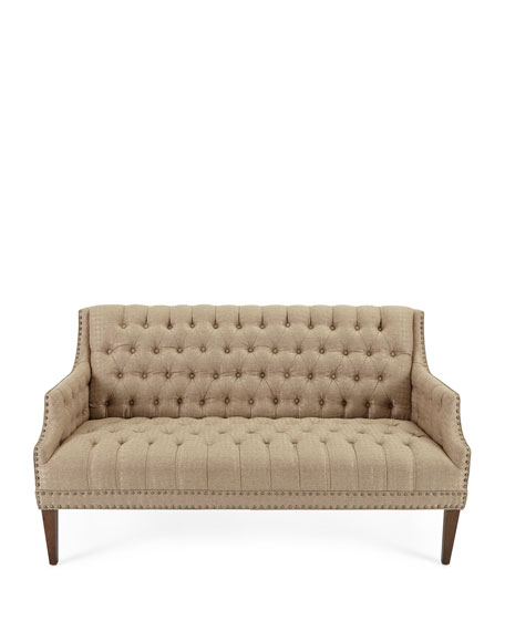 Capaldi Tufted Settee Taupe Horchow gift card event
