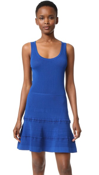 Carven Knit Dress Blue fit and flare dresses summer wedding guest