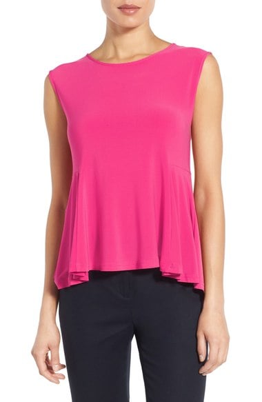CeCe Sleeveless Knit Swing Top Charm Pink peplum tops for summer 2016