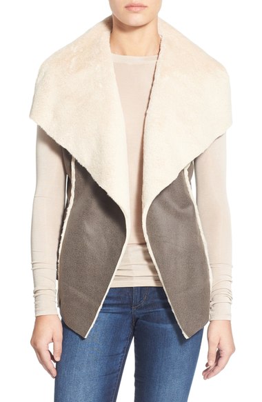 Chelsea28 Faux Shearling Vest Beige Whisper 2016 Nordstrom anniversary sale women's jackets