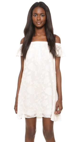 Cooper & Ella Victoria Off Shoulder Dress White casual lace dresses summer