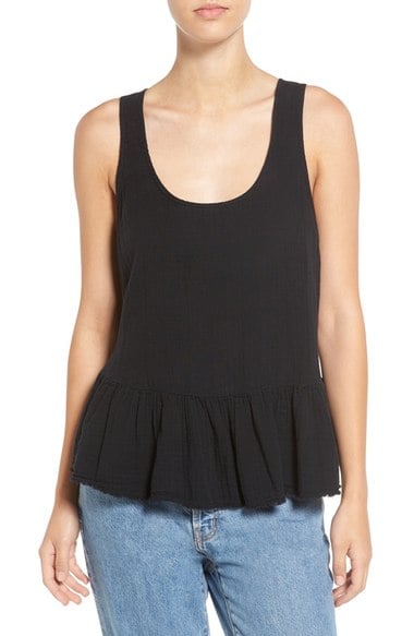 Current/Elliott 'The Ballet' Peplum Tank Washed Black peplum tops summer 2016