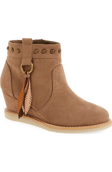 Dolce Vita Footwear Wedge Bootie (Toddler, Little Kid & Big Kid) Taupe Microsuede Nordstrom anniversary sale toddler girls
