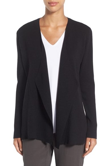 Eileen Fisher Angled Front Shaped Cardigan (Regular & Petite) Black Nordstrom anniversary sale women's shoes women's cardigans 