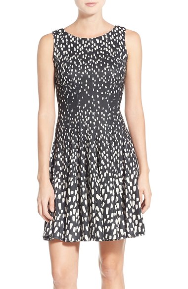 Eliza J Print Ombré Sleeveless Fit & Flare Dress (Regular & Petite) New Black fit and flare dresses summer wedding guest