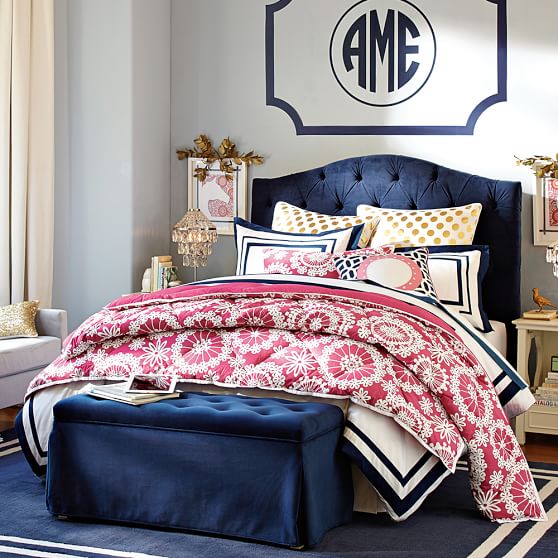 Eliza Tufted Bed PB Teen pottery barn teen friends and family sale