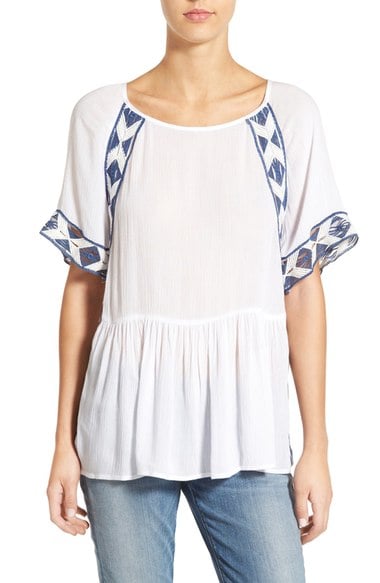 Ella Moss 'Usiku' Embroidered Top White peplum tops summer 2016