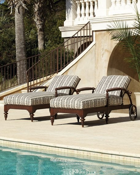 Ernest Hemingway Outdoor by Thomasville Morris Chaise Brown Horchow outdoor furniture sale