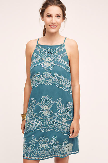 Floreat Broderie Lace Swing Dress Dark Turquoise casual lace dresses summer