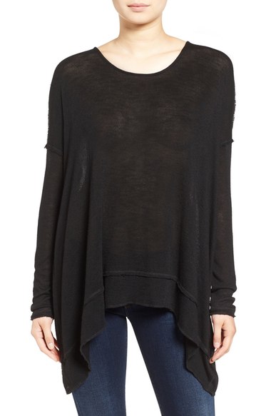 Free People 'Shadow' Oversize Hacci Open Back Top Black Combo Nordstrom anniversary sale sweaters cardigans 