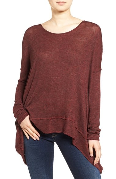 Free People 'Shadow' Oversize Hacci Open Back Top Plum nordstrom anniversary sale women's fashion