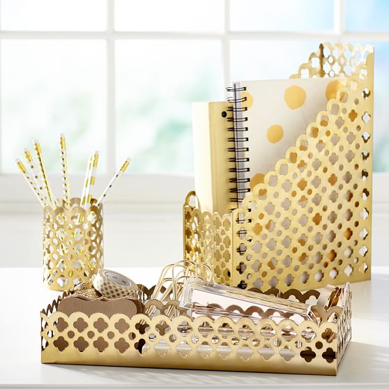 Golden Glam Desk Accessories PB Teen pottery barn teen friends and family sale