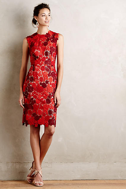 HD in Paris Lace Garden Pencil Dress Red Motif lace dresses summer wedding guest 2016