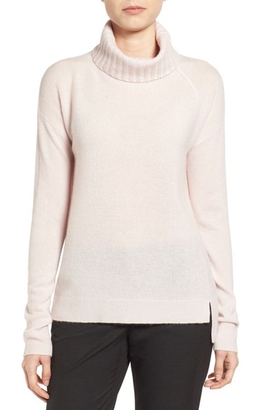 Halogen Cashmere Turtleneck Sweater (Regular & Petite) Pink Hush Nordstrom