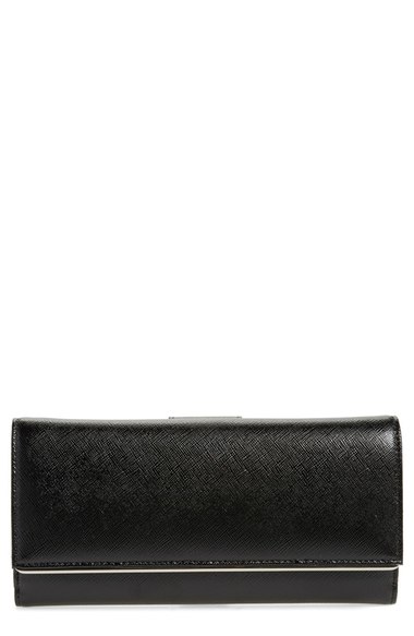 Halogen Leather Flap Wallet Black Nordstrom Anniversary Sale