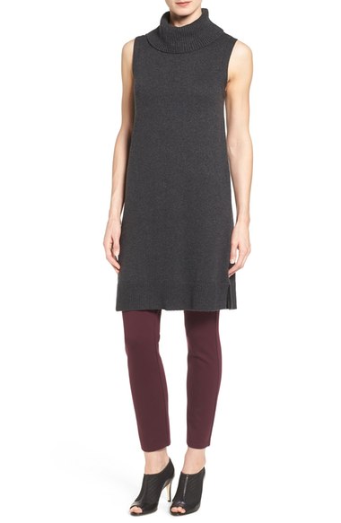 Halogen Sleeveless Turtleneck Tunic Sweater Heather Charcoal Nordstrom anniversary sale women's sweaters