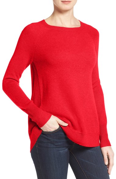Halogen Zip Back Crewneck Cashmere Sweater (Regular & Petite) Red Pepper Nordstrom anniversary sale women's sweaters women's cardigans 2016