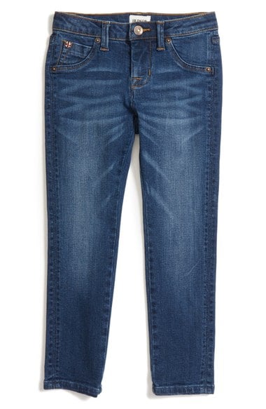 Hudson Kids 'Collin' Flap Pocket Skinny Jeans (Toddler Girls & Little Girls) Dark Indigo Sand Nordstrom anniversary sale little girls fashion