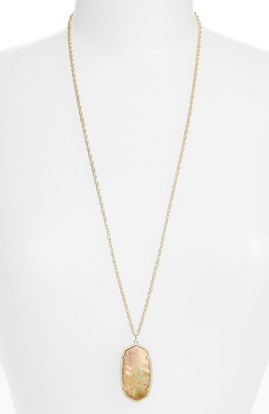 Kendra Scott 'Rae' Pendant Necklace Brown Mother Of Pearl Gold Nordstrom anniversary sale jewelry