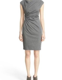 Lafayette 148 New York Drape Neck Ponte Dress (Regular & Petite) Nickel Nordstrom anniversary sale women dresses