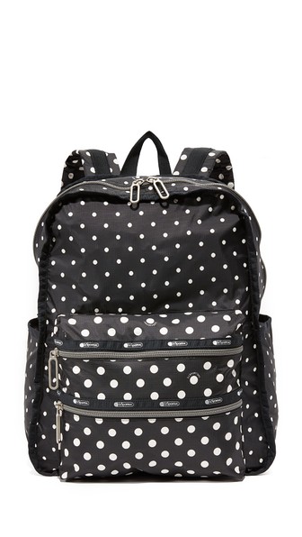 LeSportsac Functional Backpack Sun Multi Black Polka Dot designer backpacks back to school 2016 high school students college students 