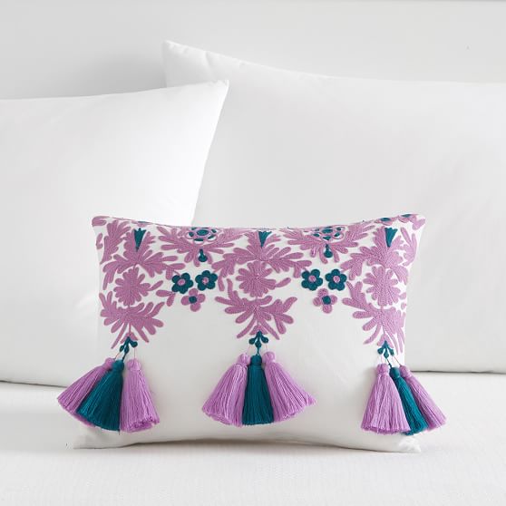 Lennon & Maisy Floral Tassel Pillow Cover Pottery Barn Teen friends and family sale 