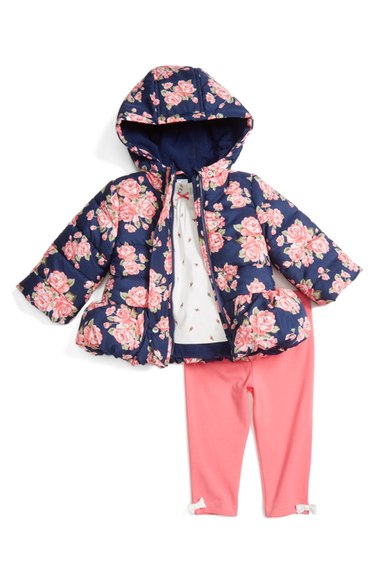 Little Me 'Rose' Jacket, Top & Leggings Set (Baby Girls) Floral Print 2016 Nordstrom anniversary sale baby girls