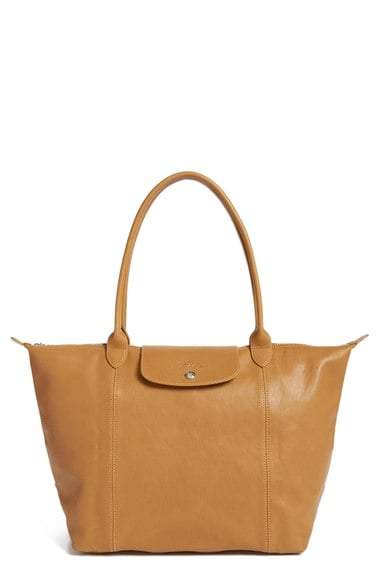 Longchamp 'Le Pliage Cuir' Leather Tote Natural Nordstrom anniversary sale handbags