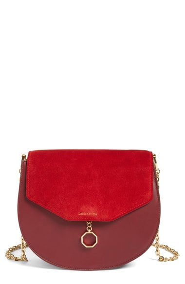 Louise et Cie 'Jael' Suede & Leather Shoulder Bag Red Garnet Rosewood Nordstrom anniversary sale handbags 