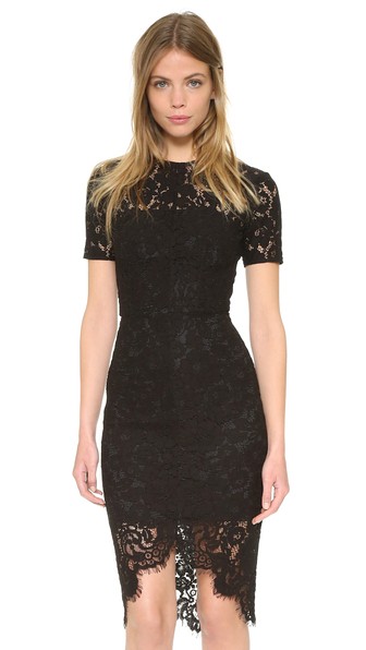 Lover Oasis Lace Fitted Dress Black lace dresses summer wedding guest season