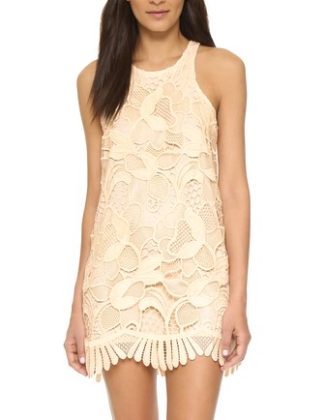 Lovers + Friends Caspian Lace Shift Dress Bone lace dresses summer casual