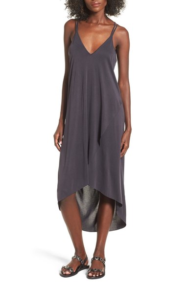 Lush Strappy High/Low Midi Dress Black casual high low hem dresses summer 2016