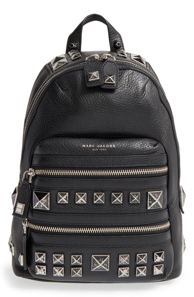 MARC JACOBS 'Recruit - Chipped Studs' Leather Backpack Black designer backpacks back to school 2016 high school students college students