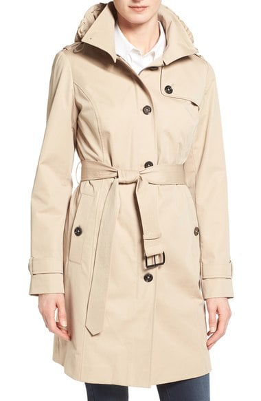 MICHAEL Michael Kors Hooded Trench Coat (Regular & Petite) British Khaki Nordstrom anniversary sale women's jackets