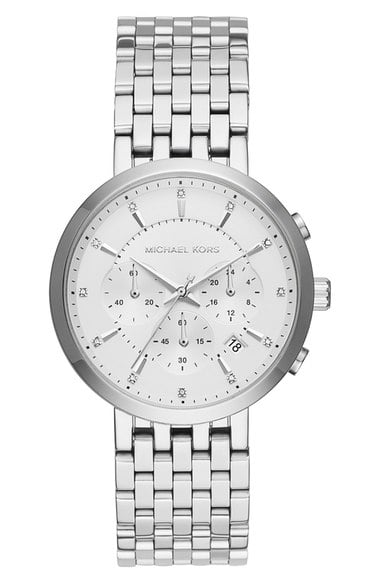 MICHAEL Michael Kors 'Kyler' Chronograph Bracelet Watch, 38mm Silver Nordstrom anniversary sale women's jewelry