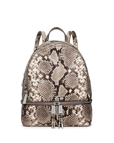 MICHAEL Michael Kors Rhea Python Embossed Leather Backpack Natural back to school designer backpacks 2016