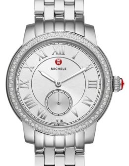 MICHELE 'Harbor Diamond' Watch with Bracelet, 35mm x 16mm Silver Nordstrom anniversary sale women's jewelry