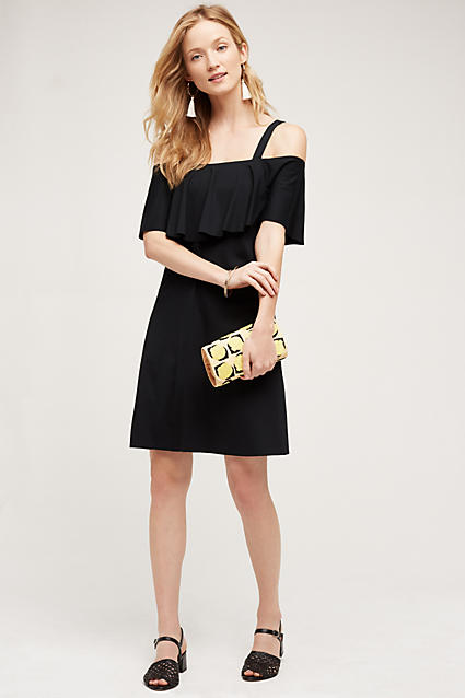 Maeve Rory Off The Shoulder Dress Black Anthropologie 20% off sale