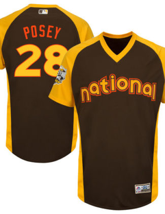 Majestic Buster Posey San Francisco Giants Brown 2016 MLB All-Star Game Cool Base Batting Practice Player Jersey