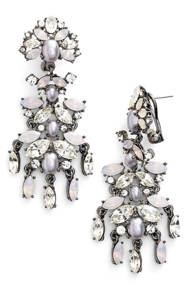 Marchesa Crystal Chandelier Earrings Light Hematite Crystal Nordstrom anniversary sale women's jewelry
