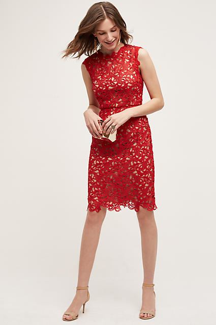 Mikael Aghal Merana Sheath Dress Red lace dresses summer wedding guest season 