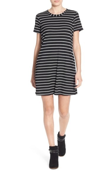 Mimi Chica Open Back Shift Dress Black White Stripe Nordstrom anniversary sale women's dresses